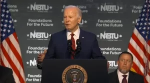 BRAIN DAMAGE IN THE WHITE HOUSE: Biden reads out ‘pause’ instruction during speech to union members in gaffe reminiscent of Ron Burgundy