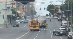 HFD extinguishes school bus fire on Waialae Ave.