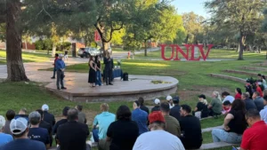 Charlie Kirk supporters gather for UNLV vigil