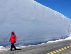 Trail Ridge Road, the popular 48-mile stretch of highway through Rocky Mountain National Park, closed due to snow and ice
