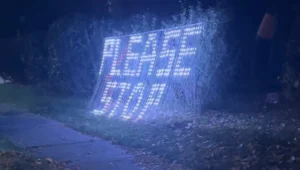 ‘Please stop hitting our houses’: Denver man’s sign sends message to speeding drivers