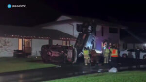 Man hospitalized after truck flips over in Kaneohe