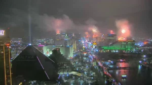 Las Vegas welcomes 2026 New Year with spectacular fireworks show despite rain
