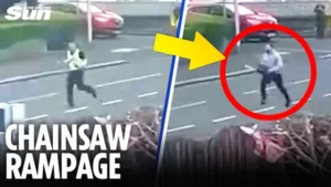 Maniac who hunted down cop in Scotland with CHAINSAW in street calls judge a ‘f*****g terrorist’ as he’s jailed for 10 years