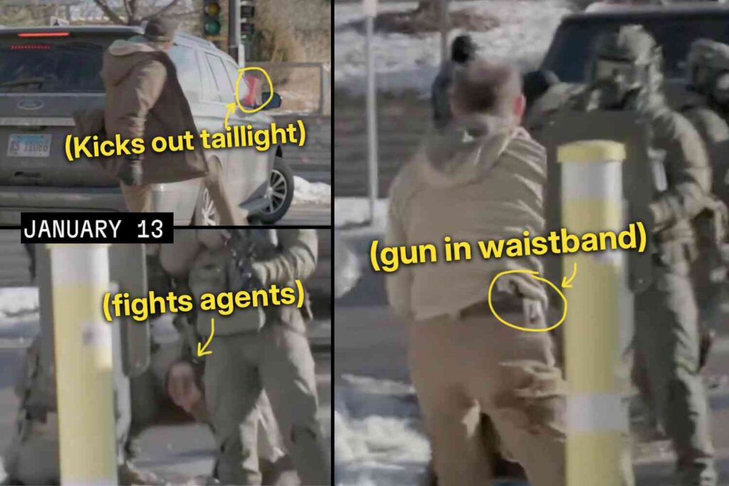 New video shows Alex Pretti attacking federal officers while carrying pistol 11 days before his death