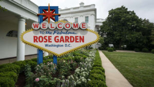 Trump’s New Rose Garden Signage Deemed ‘Tacky,’ ‘Overwrought’