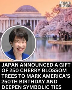 Japan gives US 250 new cherry blossom trees to commemorate US birthday