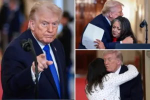 ‘NEVER FORGET’: Hugs and tears at ‘Angel Family’ ceremony as Trump pays tribute to victims of illegal alien crime