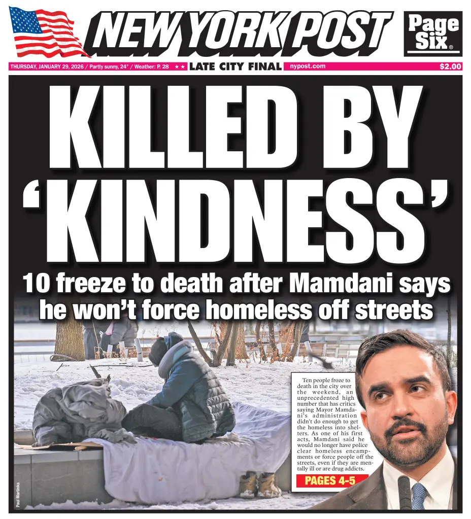 COMMUNIST MAMDANI DEATH TOLL: NYC outdoor death toll rises to 17 as Arctic blast expected to hit this weekend