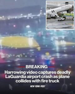 COLLISION COURSE: Harrowing video captures deadly LaGuardia Airport crash as plane collides with fire truck