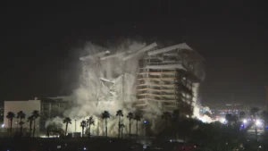 Implosion destroys shuttered Eastside Cannery hotel-casino in Las Vegas
