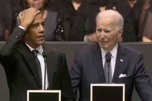 Joe Biden tells crowd at Jesse Jackson’s funeral he’s “a hell of a lot smarter” than them. Obama uses the occasion to call MAGA bigots