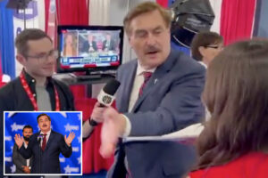MY PILLOW GUY: Mike Lindell ‘served court papers’ during on-camera interview at CPAC — and hurls documents aside