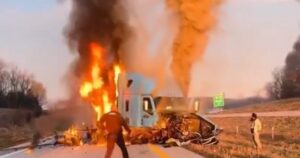 INVASION USA: Missouri Highway Shut Down After Semi-Truck Collides with Vehicle, Catches Fire – Indian Driver Can’t Speak English