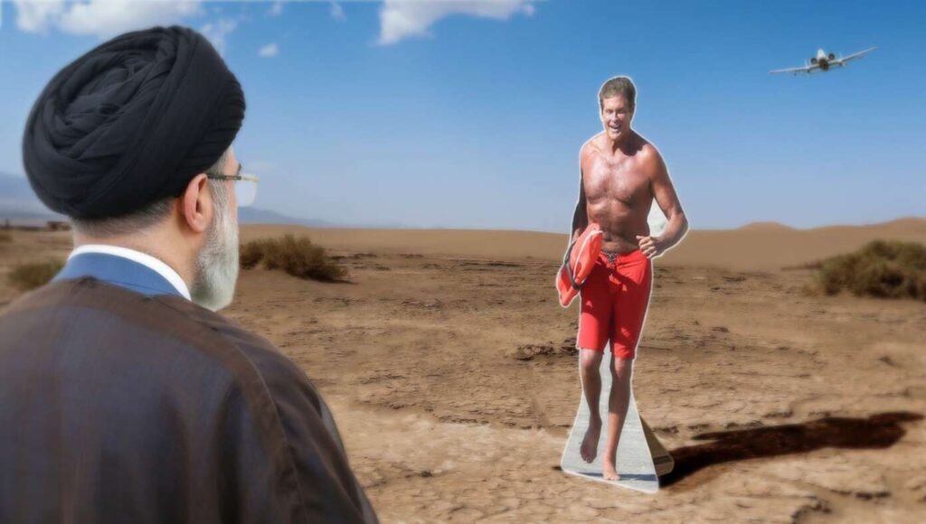 Trump Lures Gay Ayatollah Out Of Hiding With Cardboard Cutout Of David Hasselhoff