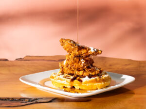 Brunch Is Wilde With This Chicken and Waffles Dish