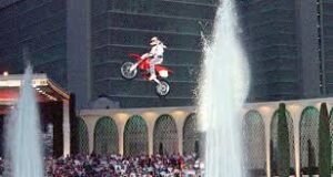 Motorcycle jump over Caesars Palace fountains in the planning stages