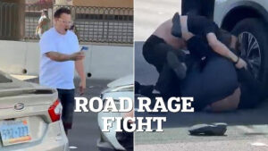 Road Rage in Las Vegas as Man Pummels Woman on the Pavement Near MGM Hotel & Casino
