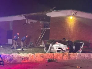 Speeding car goes airborne, hits second floor of church: Security Fire Department