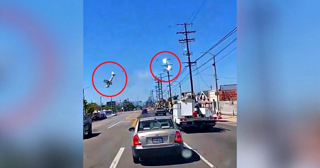SHOCK VIDEO: Small Plane Hits Powerlines, Flips and Crashes to the Ground in Pacoima, California