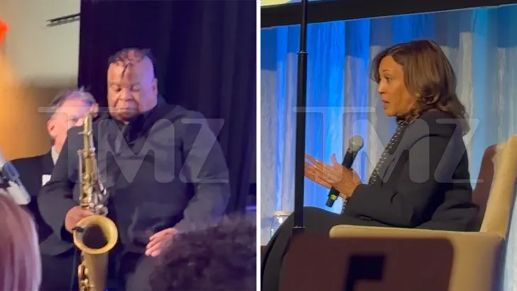 EXCLUSIVE: Kamala Harris Delivers Speech as Saxophonist Sleeps Onstage at Awards Dinner