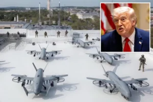 NEW SET OF TOYS: Trump shows off plans for drone port on top of White House ballroom