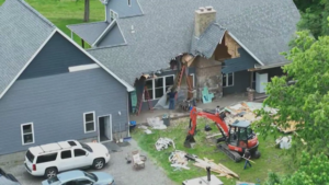 Pennsylvania man tears down family home with excavator during domestic dispute