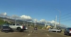 3 adults, 3 children injured in H-1 east collision near Waimalu exit
