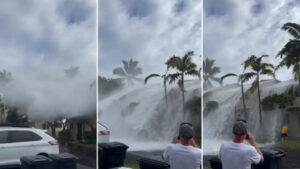 WATCH: Keauhou on the Big Island Hit by Wave So Massive That it Washes Over the Roof of a Condo Building