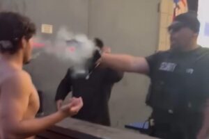 Insane moment Carlsbad, CA bouncer fires taser into man’s face at point-blank range