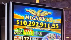 Westgate Las Vegas says a visitor from Atlanta hit a nearly $10.3 million jackpot on an IGT Megabucks slot machine