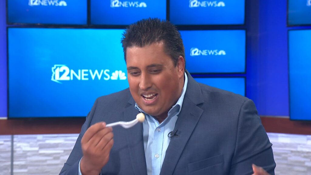 Buc-ee’s quail eggs tasting live in the 12News studio in Phoenix
