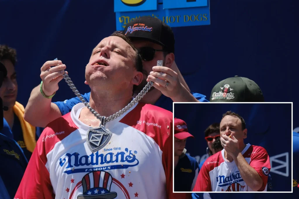 TOP DOG!  Joey Chestnut wins 4th of July Nathan’s Hot Dog Eating Contest for unrivaled 18th time