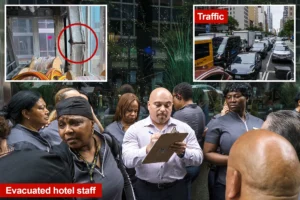 TOWER OF TERROR: Massive ‘frozen zone’ around buckling Midtown NYC building leaves hundreds out on street — with no idea when they can return