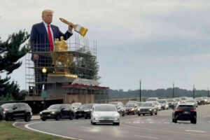 Check out two of four iconic American statues that have been plated in gold thanks to you-know-who