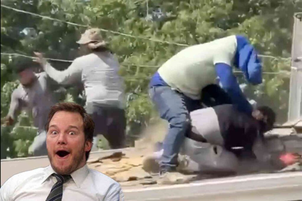 These roofers got in a brawl on top of a house and the results were pure cinema