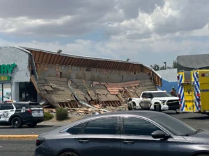 3 injured in partial building collapse at Las Vegas shopping center