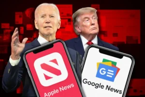 EXCLUSIVE — STUDY: Apple News, Google promote outlets that endorse Dem presidential candidates — while shutting out Republicans