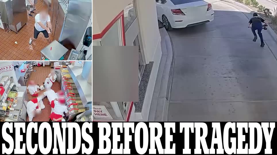 Distressing new Idaho In-N-Out mass shooting footage shows staff in red aprons dive to the floor as gunfire that killed 3 rang out