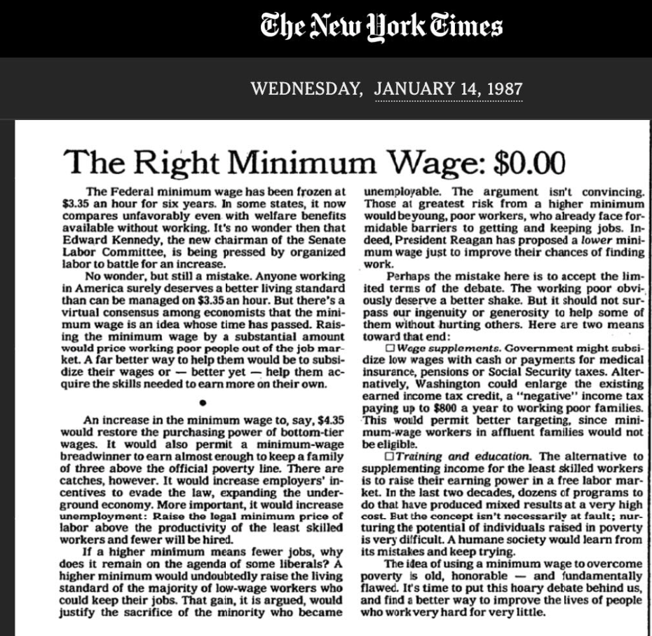 Minimum Wage Hurts Poor Workers, New Study Finds