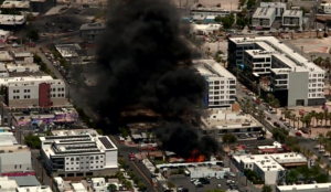 Multiple buildings set ablaze in 2-alarm downtown Las Vegas fire