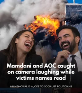 COMMUNIST ALERT — DISGUSTING!:  AOC spotted laughing next to Mamdani at 9/11 ceremony — as victims’ families weep during reading of names