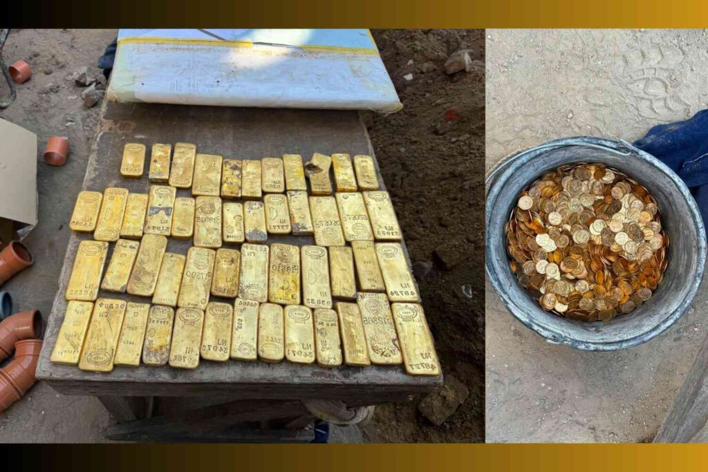 Belgian construction worker runs into a gold bar with his jackhammer and uncovers a huge hoard of gold