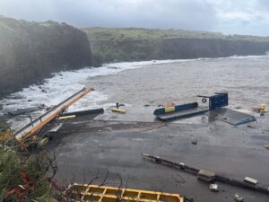 Kaumalapau Harbor on Lanai rendered inoperable by Hurricane Lowell