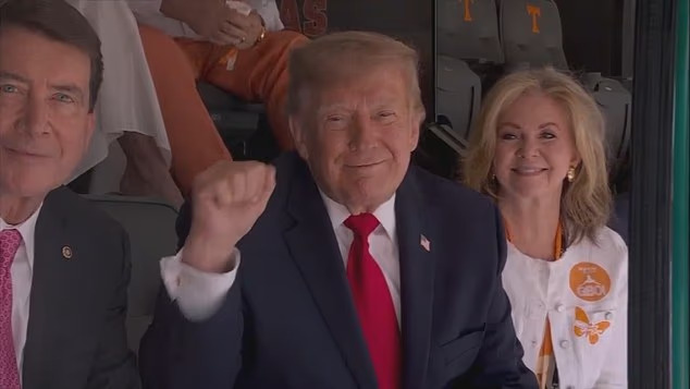 PRESIDENTIAL WELCOME: Neyland Stadium erupts in cheers as Trump arrives for Tennessee-Texas showdown