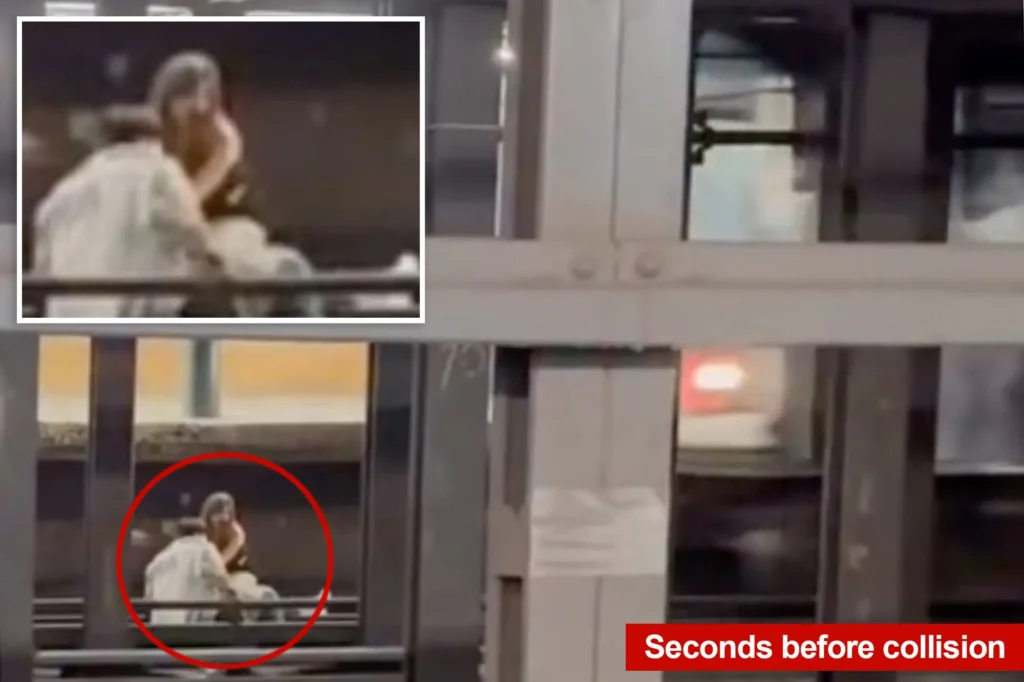 TRANSIT TRAGEDY: Young man and woman caught on video calmly sitting on Manhattan subway tracks before being fatally struck 