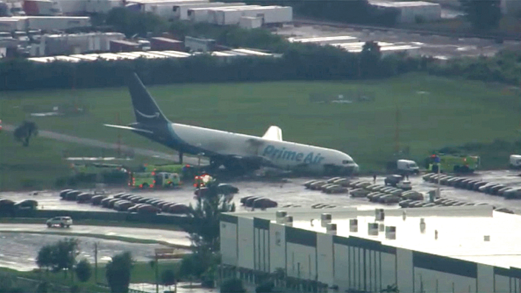 At least 5 dead, 5 injured after Amazon cargo plane overruns runway, strikes multiple vehicles in Miami
