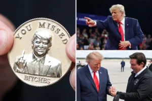 DeSantis gifts Trump coin showing him flipping off would-be assassins: ‘YOU MISSED BITCHES’ 