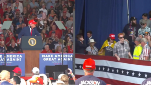 WATCH: Trump Supporters Boot Leftist Out of Georgia Rally as Crowd Erupts Chanting USA – Trump Roasts Protesters