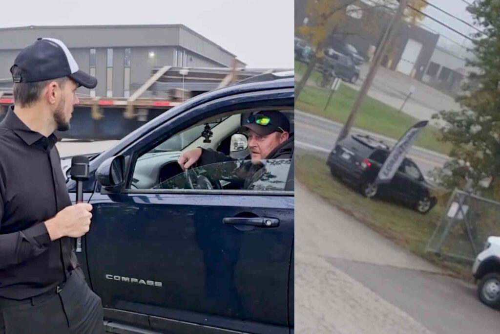INVASION USA — DEMOCRAT STATE: Lunatic nearly mows down conservative Maine reporter while striking camera with his car